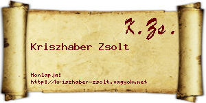 Kriszhaber Zsolt névjegykártya